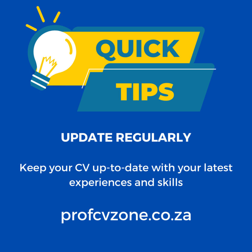 Professional CV Zone Update Regularly Quick Tips